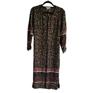 Dodi Fashion Inc. X Large Long Sleeve Rayon Dress Floral Lightweight Multicolor